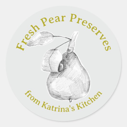 Verse Pearenjam Keuken Fruit Cadeau Etiket (Voorkant)
