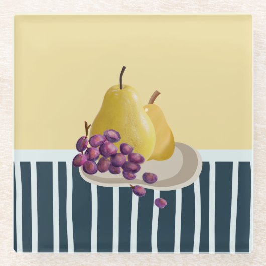 Verse peer | Modern stilleven Glazen Onderzetter (Voorkant)