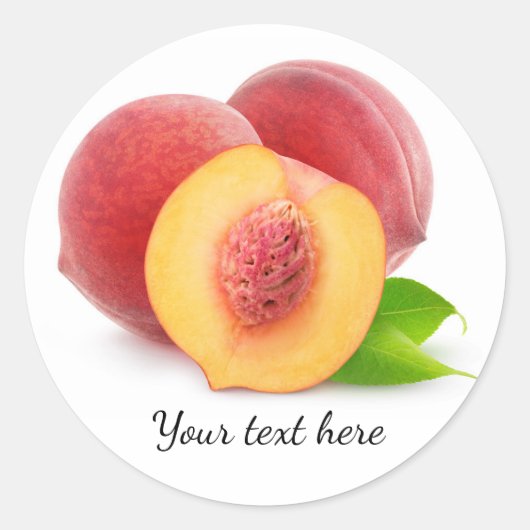 Verse perziken ronde sticker (Voorkant)