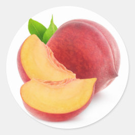 Verse perziken snijden ronde sticker