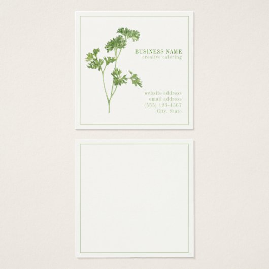 VERSE PETERSELIE 2,5 Vierkant Visitekaartje (Voorkant /achterkant)