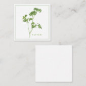 VERSE PETERSELIE 2,5" Vierkante Platte Kaart Notitiekaartje (Voorkant / Achterkant)