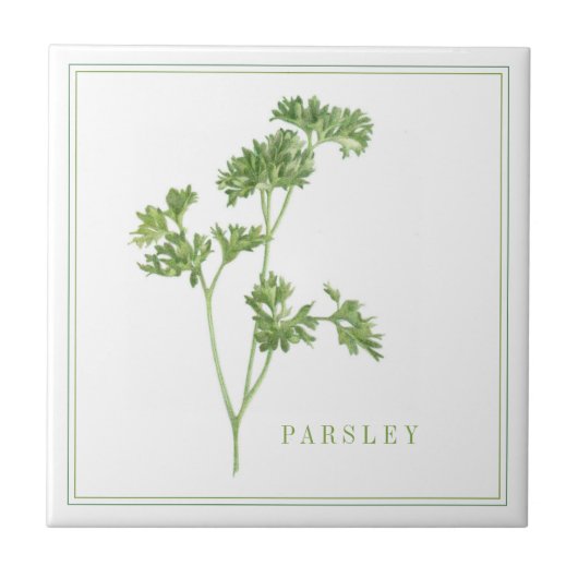VERSE PETERSELIE 4.25x4.25 Keramische Tegel (+teks Tegeltje (Voorkant)