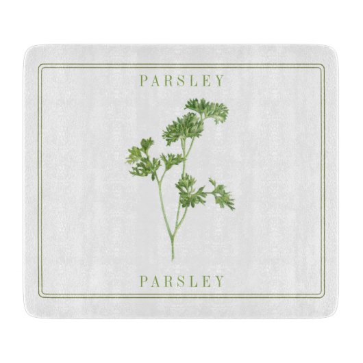 VERSE PETERSELIE 6x7 glazen snijplank (Voorkant)