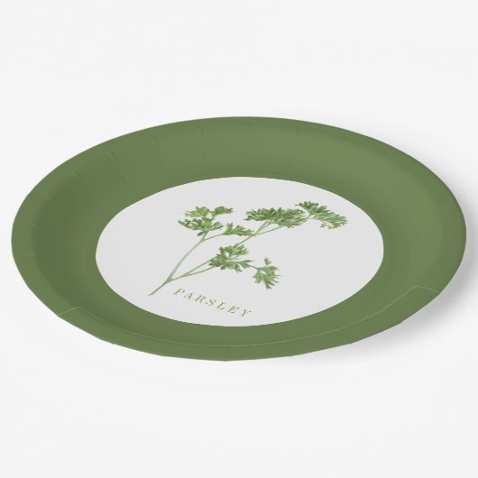 VERSE PETERSELIE 9" Rond Papier Borden - Groen Papieren Bordje (Gekanteld)