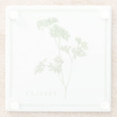 VERSE PETERSELIE Glas Drank Coaster (+tekst) Glazen Onderzetter (Achterkant)