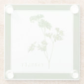 VERSE PETERSELIE Glas Drank Coaster (+tekst) Groen Glazen Onderzetter (Achterkant)