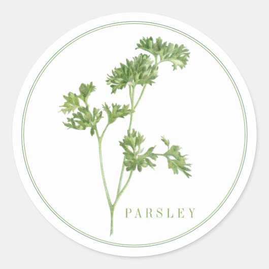 VERSE PETERSELIE Grote ronde Stickers (Voorkant)
