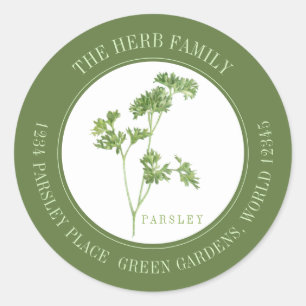 VERSE PETERSELIE Kleine ronde envelop afdichtingen Sticker