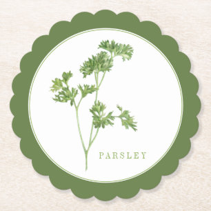 VERSE PETERSELIE Scallop Ronde Onderzetters (+teks
