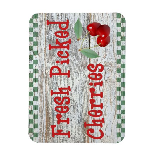 Verse Picked Cherries Country Kitchen Magnet Magneet (Verticaal)
