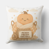 Verse Picked Deze Herfst Cute Pompoen Halloween Kussen (Achterkant)