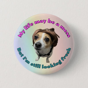 Verse pin ronde button 5,7 cm