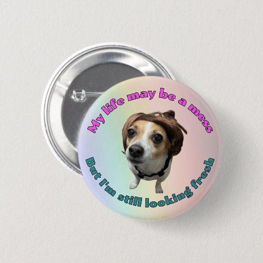 Verse pin ronde button 5,7 cm (Voorkant /achterkant)