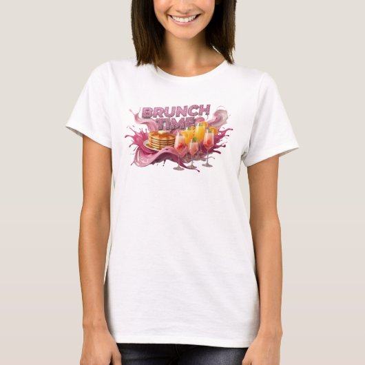 Verse Pink BRUNCH TIJD Shirt Ontwerp (Voorkant)