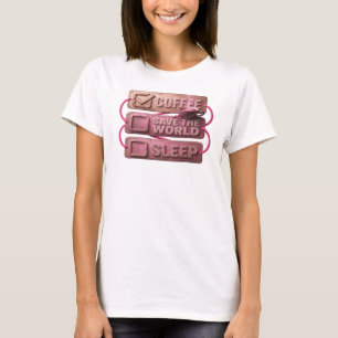Verse Pinke COFFIE EERST RED DE WERELD Custom Crea T-shirt