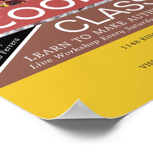 Verse Pizza, Kooklessen Reclame Poster (Hoek)