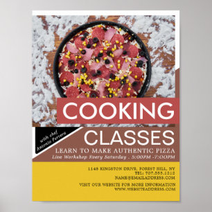 Verse Pizza, Kooklessen Reclame Poster