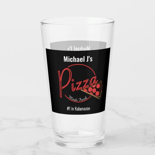 Verse Pizza Pizzeria Bierglas Glas (Achterkant)