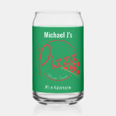 Verse Pizza Pizzeria Kan Bierglas Blikvorm Glas (Achterkant)