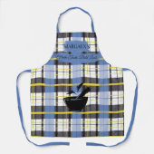 Verse Plaid Schort met Pestle en Mortar Silhouett (Voorkant)