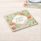 Verse Planten in keramische potten Waterverf Kartonnen Onderzetters (Schuin)