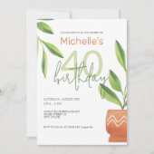 Verse Planten in keramische potten Waterverf kunst Kaart (Voorkant)