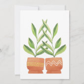 Verse Planten in keramische potten Waterverf kunst Kaart (Achterkant)