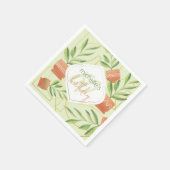 Verse Planten in keramische potten Waterverf Servet (Hoek)