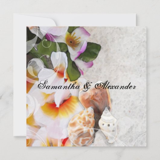 Verse Plumeria Orchid Lei Beach bruiloft uitnodigi Kaart (Achterkant)