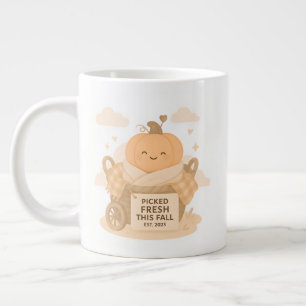 Verse Pompoen Kawaii Charme Uit de Herfst Grote Koffiekop