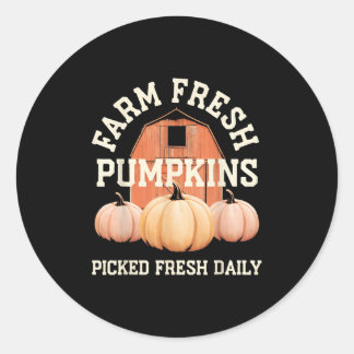 Verse pompoenen vers geplukt, leuk herfstpret ronde sticker