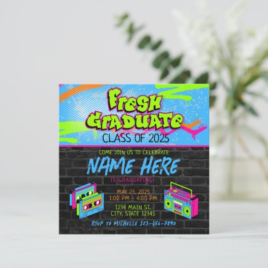 Verse Prince 90s Boombox Class van 2025 Afstuderen Kaart (Staand voorkant)