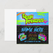 Verse Prinses 90s Boombox Groen Roze Verjaardag Kaart (Voorkant / Achterkant)