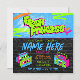 Verse Prinses 90s Boombox Groen Roze Verjaardag Kaart