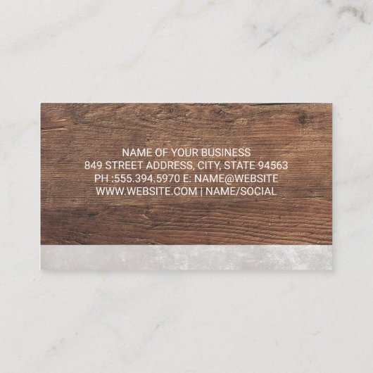 Verse producten | Houttabel Visitekaartje (Achterkant)