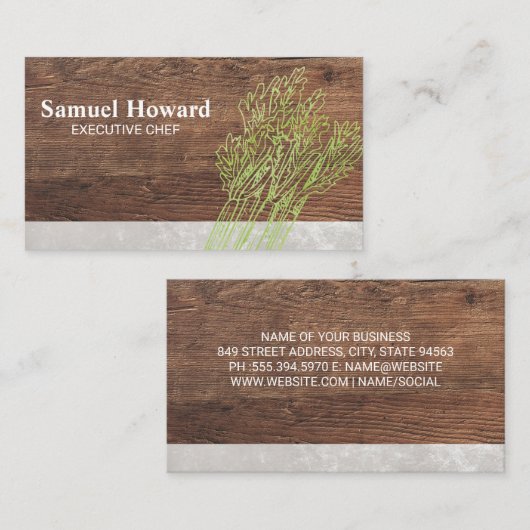 Verse producten | Houttabel Visitekaartje (Voorkant / Achterkant)