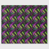 Verse retro Neon Paint Splatter Cadeaupapier (Vlak)