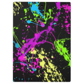 Verse retro Neon Paint Splatter Klembord (Achterkant)
