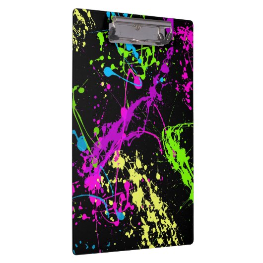 Verse retro Neon Paint Splatter Klembord (Rechts)