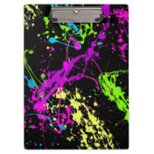 Verse retro Neon Paint Splatter Klembord (Voorkant)