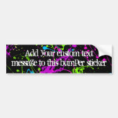 Verse retro Neon Paint Splatter op zwart Bumpersticker (Voorkant)