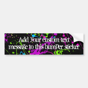 Verse retro Neon Paint Splatter op zwart Bumpersticker