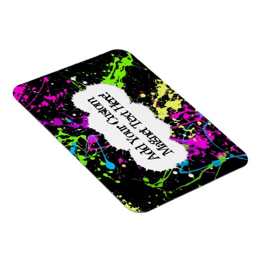 Verse retro Neon Paint Splatter op zwart Magneet (Rechterzijde)