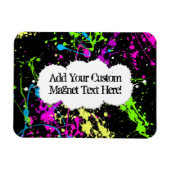 Verse retro Neon Paint Splatter op zwart Magneet (Horizontaal)