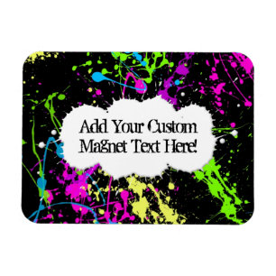 Verse retro Neon Paint Splatter op zwart Magneet