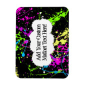 Verse retro Neon Paint Splatter op zwart Magneet (Verticaal)
