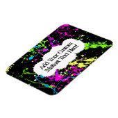 Verse retro Neon Paint Splatter op zwart Magneet (Linkerzijde)