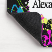 Verse retro Neon Paint Splatter op zwart Muismat (Hoek)