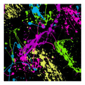 Verse retro Neon Paint Splatter Perfect Poster (Voorkant)